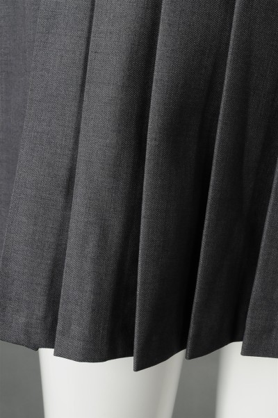 CH195 design grey pleated skirt for women's wear  supply invisible zipper pleated skirt  pleated skirt hk center detail view-3